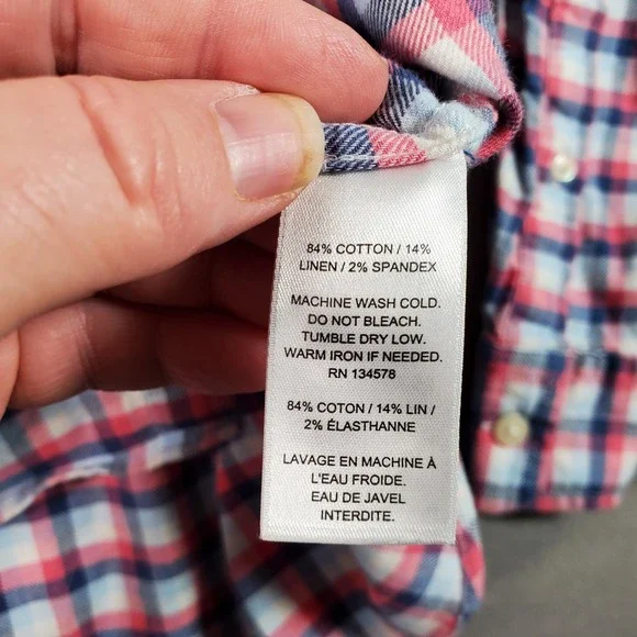 Vineyard Vines Shirt Mens L Pink White Blue Plaid Flannel Classic Fit Preppy - Picture 8 of 9